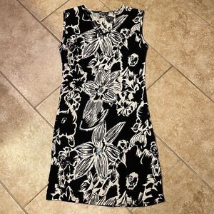 Black and ivory floral dress